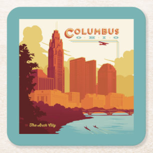 Columbus Ohio The Arch City Underlägg Papper Kvadrat