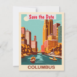Columbus Ohio Turkos Bröllopsinbjudan Spara Datumet