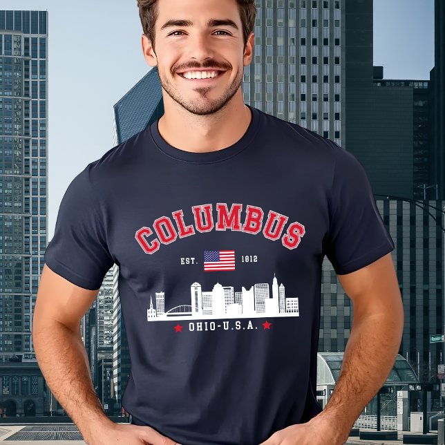 Columbus Ohio Urban Skyline Art T Shirt (Skapare uppladdad)