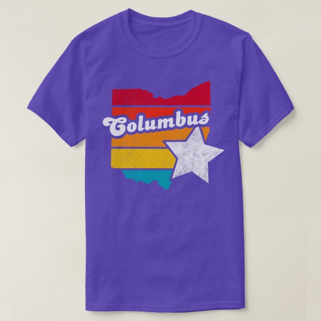 Columbus Ohio Vintage Distress Souvenir 2 T Shirt (Design framsida)