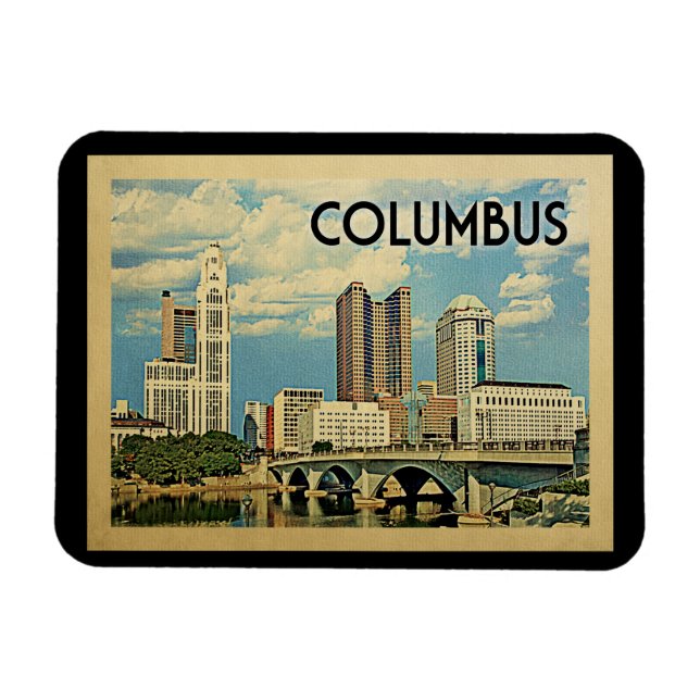 Columbus Ohio Vintage resor Magnet (Horisontell)