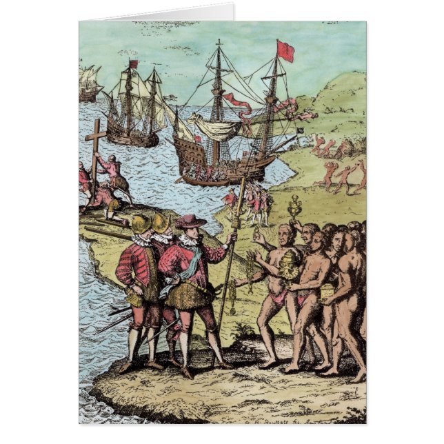 Columbus på Hispaniola Hälsningskort (Framsidan)