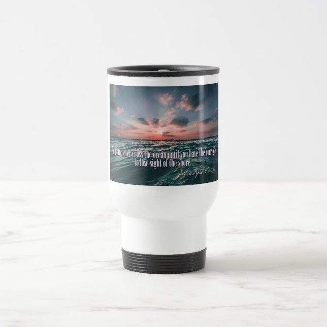 Columbus Quote Sunset anpassningsbar monogram mugg (Center)