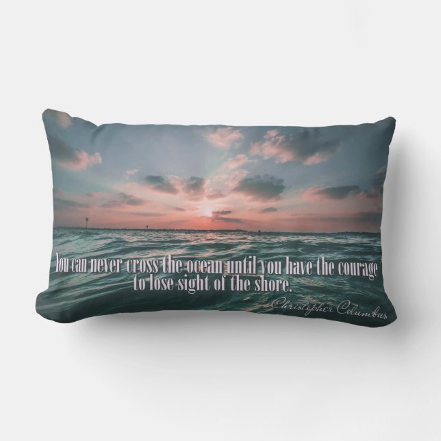 Columbus Quote Sunset dekorativ kudde (Framsida)
