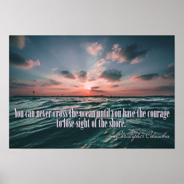 Columbus Quote Sunset poster (Framsidan)