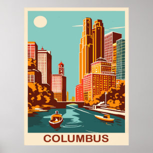Columbus, Sciotofloden, Ohio, Resa Poster