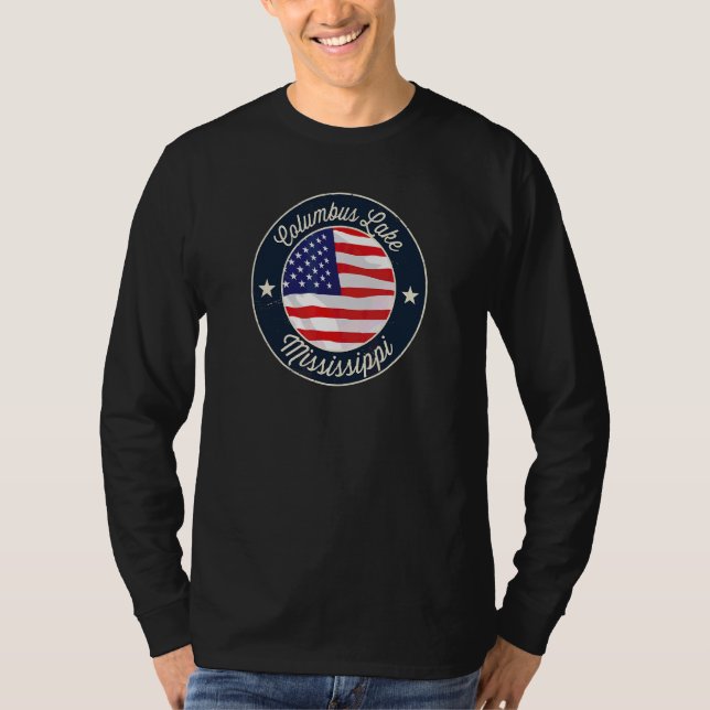 Columbus Sjö Patriotic Mississippi Souvenir T Shirt (Framsida)