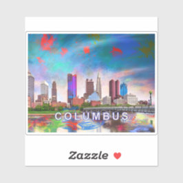 Columbus Skyline Abstrakt Art Klistermärken