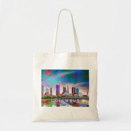 Columbus Skyline Abstrakt Art Tygkasse