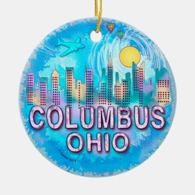 Columbus Skyline Julgransprydnad Keramik (Framsidan)