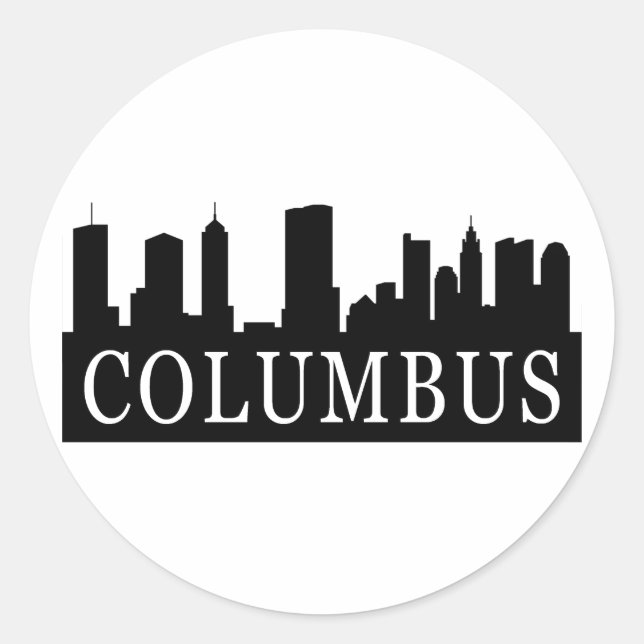 Columbus Skyline Runt Klistermärke (Framsida)