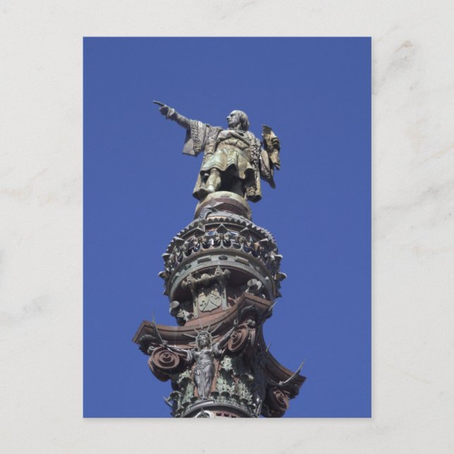 Columbus-staty, Barcelona Vykort (Framsida)