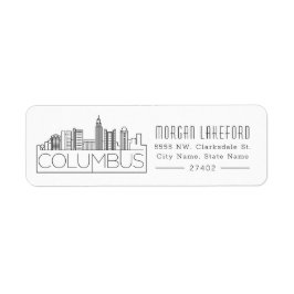 Columbus Stylized City Skyline | Returadress Etikett