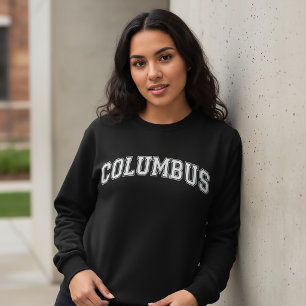 COLUMBUS Universitetstils Sweater Amerika Högskola Lång Ärmad Tröja