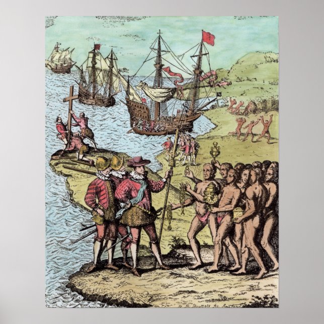 Columbus vid Hispaniola Poster (Framsidan)