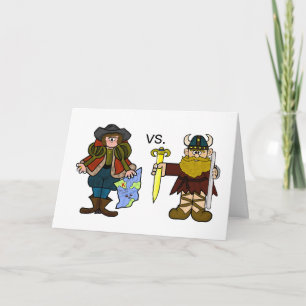 Columbus vs. Erikson hälsningkort Kort