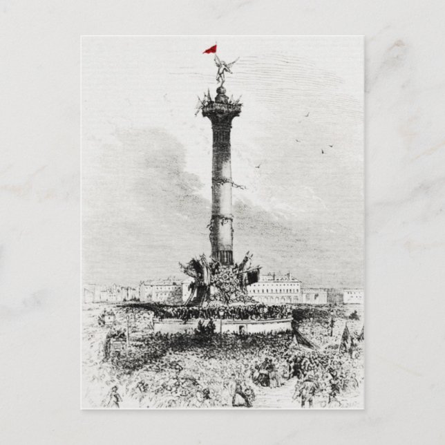 Column, Ställe de la Bastill, Paris Vykort (Framsida)