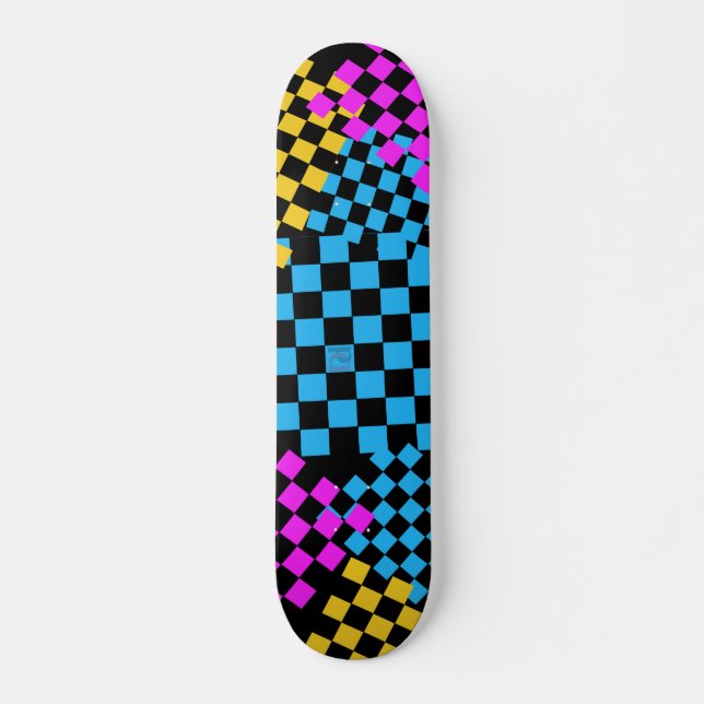 colured rutigt däck mini skateboard bräda 18,7 cm (Framsida)