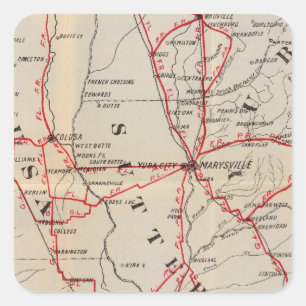 Colusa Yolo, Napa, Butte, Yuba, Sutter, Solano Fyrkantigt Klistermärke