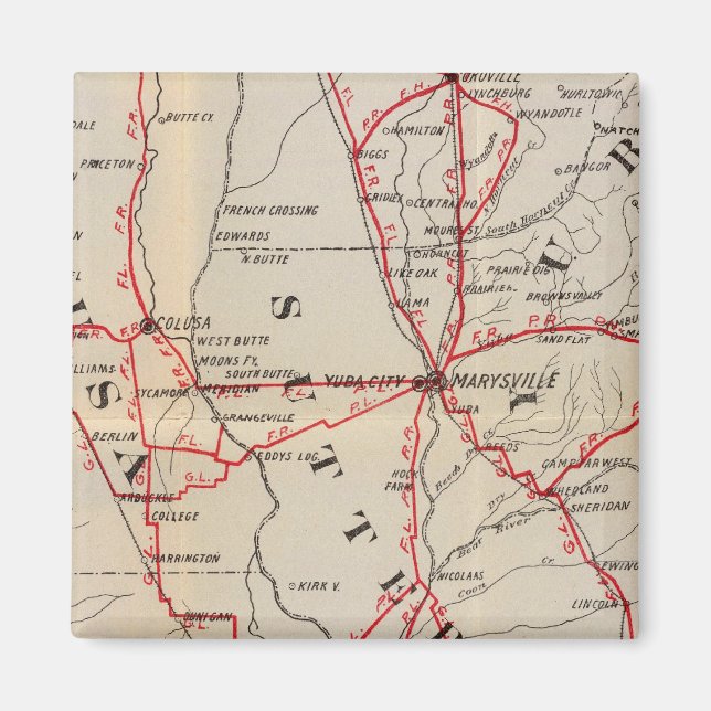 Colusa, Yolo, Napa, Butte, Yuba, Sutter, Solano Magnet (Framsidan)
