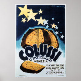 COLUSSI BISCOTTI VENEZIA Vintage Italienska Poster