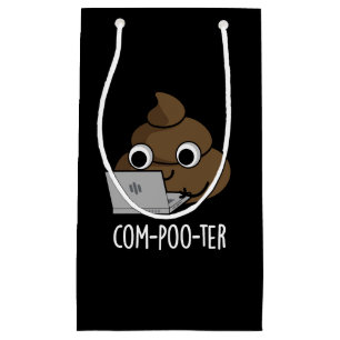 Com-poo-ter Funny Computer Poop Pun Mörk BG