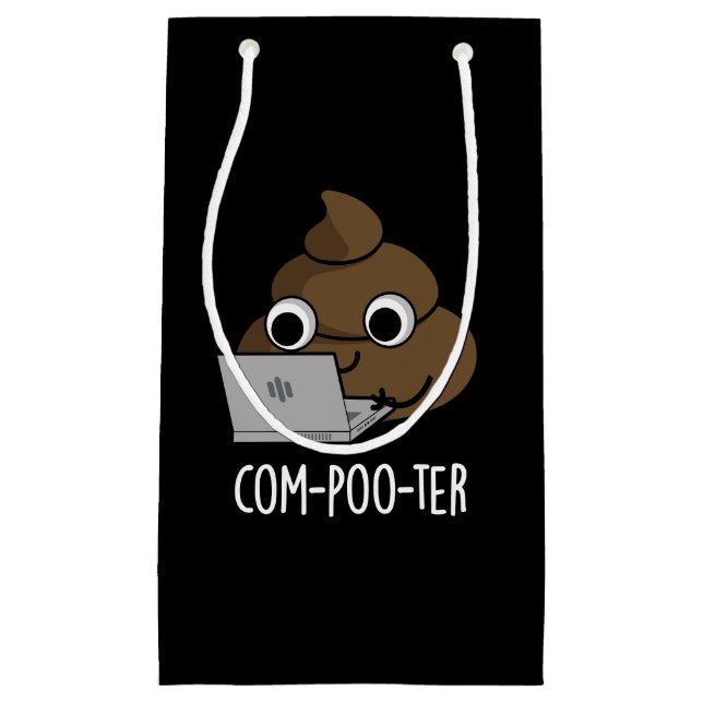 Com-poo-ter Funny Computer Poop Pun Mörk BG (Framsidan)