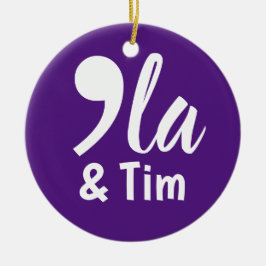 Coma Kamala och Tim 2024 Julgransprydnad Keramik