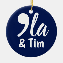 Coma Kamala och Tim 2024 Julgransprydnad Keramik