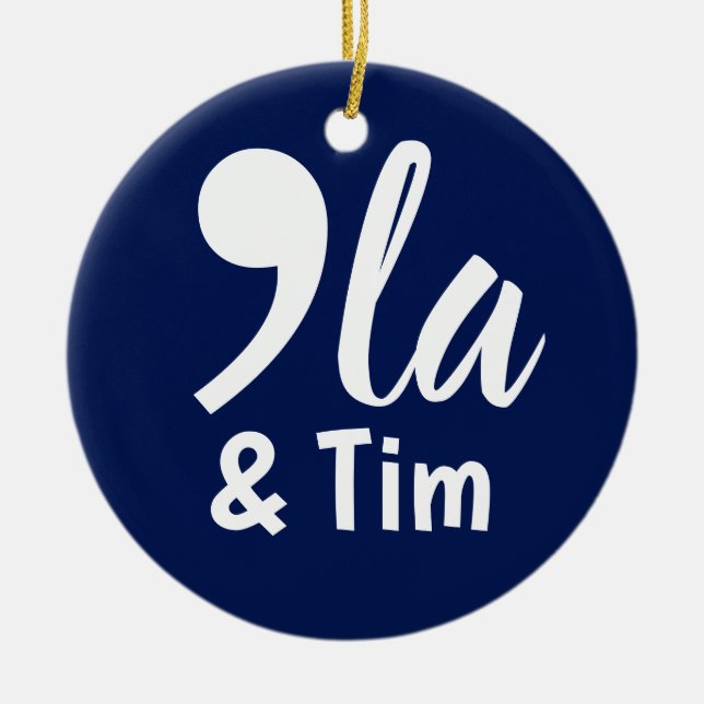 Coma Kamala och Tim 2024 Julgransprydnad Keramik (Framsidan)