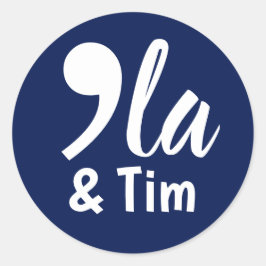 Coma Kamala och Tim 2024 Runt Klistermärke