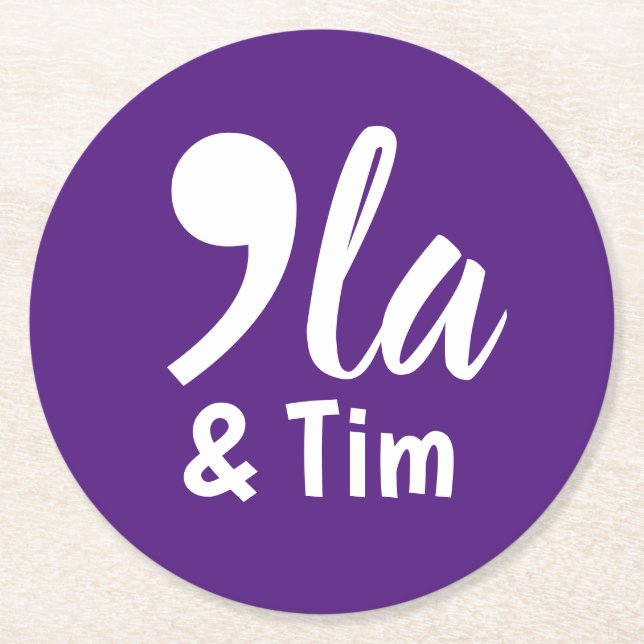 Coma Kamala och Tim 2024 Underlägg Papper Rund (Framsidan)