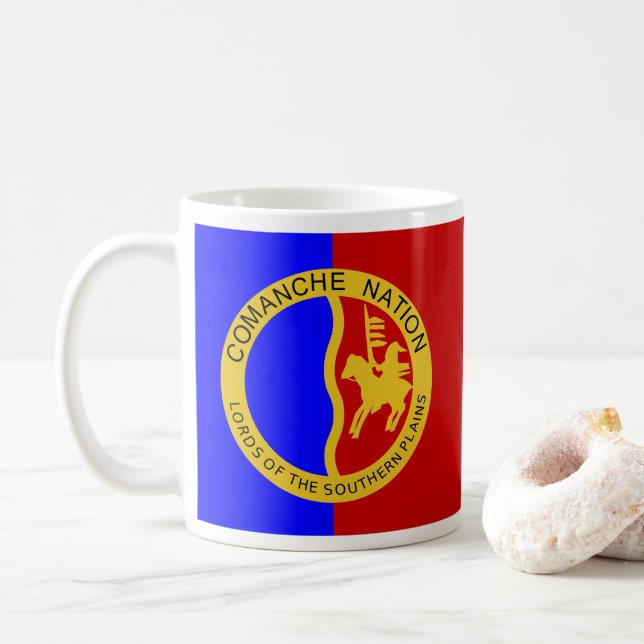 Comaanche Nation Flagga Kaffemugg (Med munk)