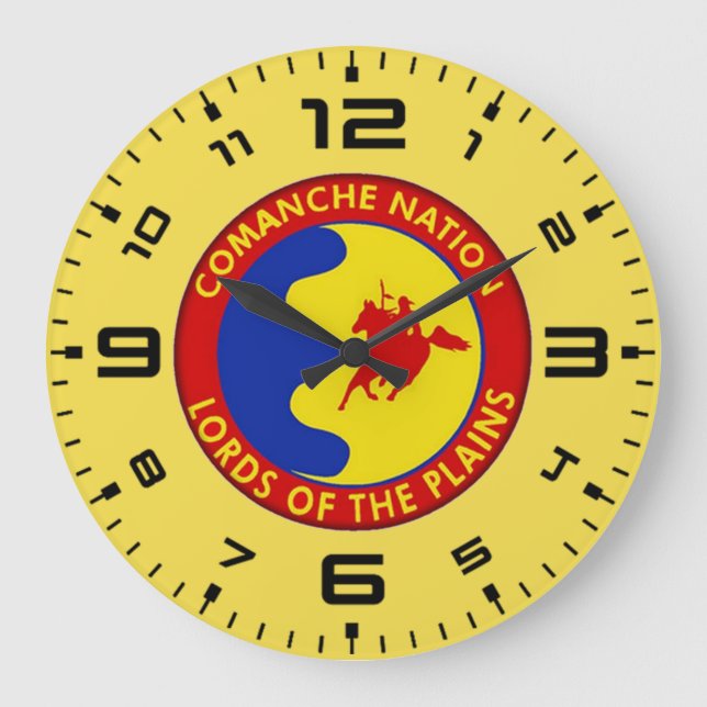 Comaanche Nation Flagga Stor Klocka (Framsida)