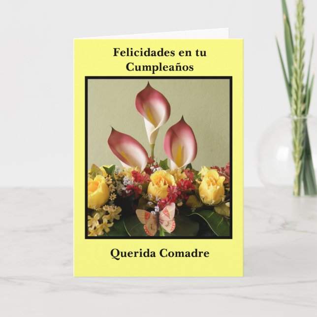 Comadre för querida för cumpleaños för Felicidades Kort (Framsida)