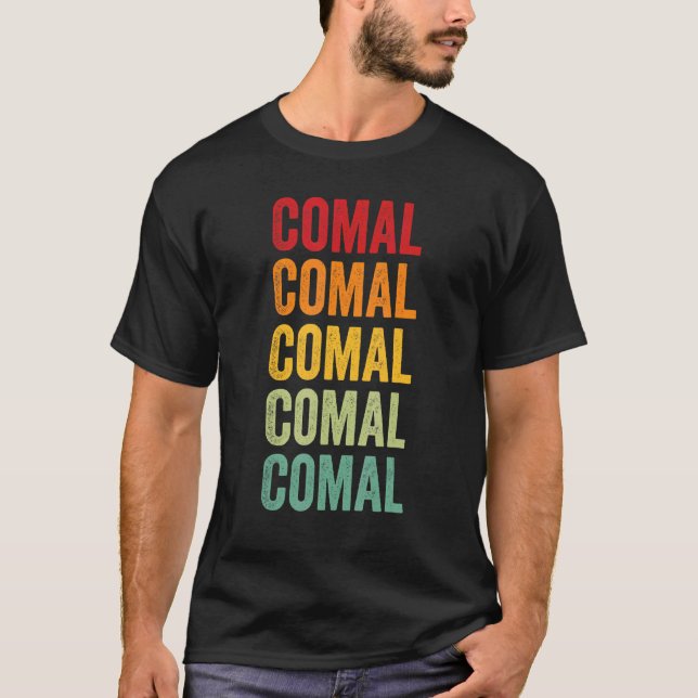 Comal County Texas Rainbow Text Design T Shirt (Framsida)