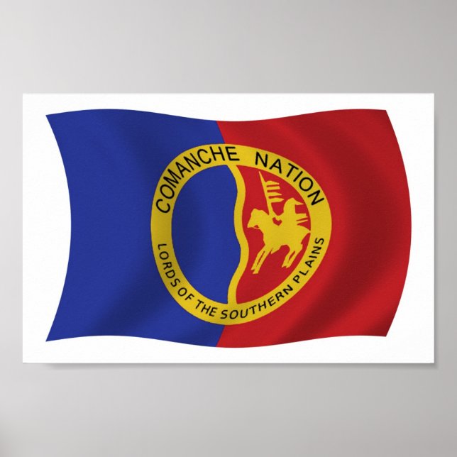 Comanche Nation Flagga Poster Skriv ut (Framsidan)