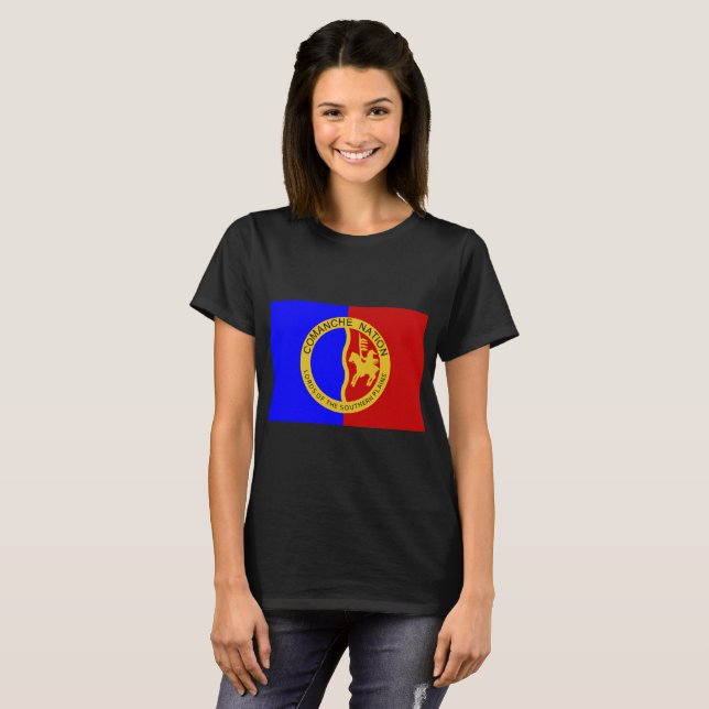 Comanche Nation Flagga Tee Shirt (Hel framsida)