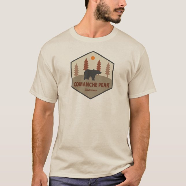Comanche Peak Wilderness Colorado Bear T Shirt (Framsida)