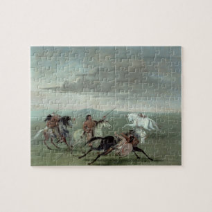 Comanchebedrifter av krigs- Horsemanship, 1834 Pussel