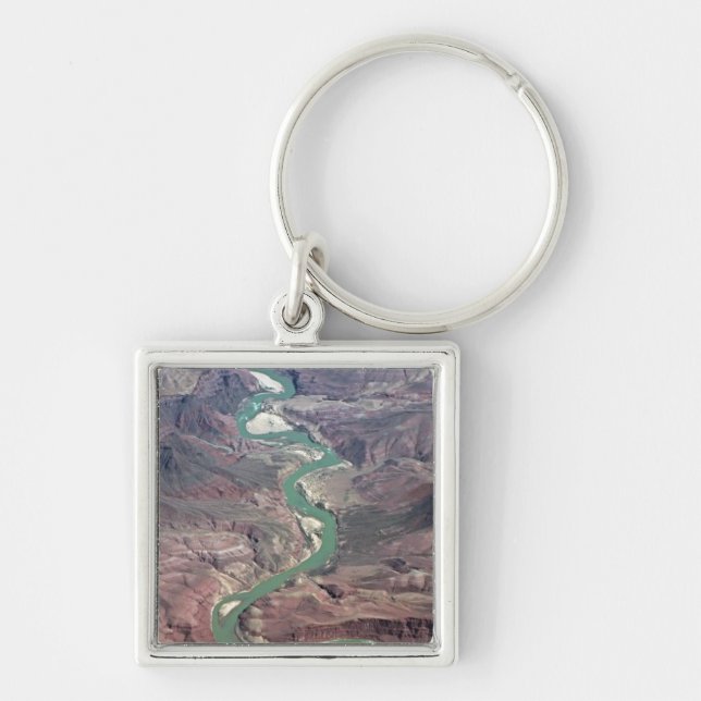 Comanchen pekar, grandet Canyon Fyrkantig Silverfärgad Nyckelring (Framsidan)