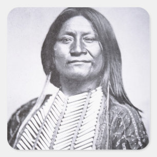 ComancheTribesman, 1872 (b-/wfotoet) Fyrkantigt Klistermärke