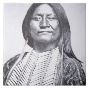 ComancheTribesman, 1872 (b-/wfotoet) Kakelplatta