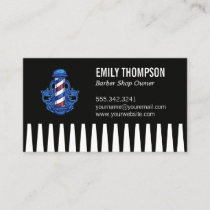 Comb Barber Pole Visitkort