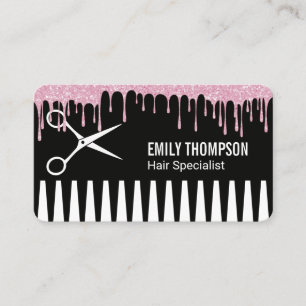 Comb   Hair Stylist   Glitter-dropp Visitkort