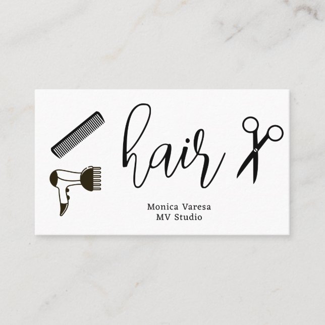 Comb Hair Stylist Hairdresser Flat Loyalty Card Lojalitetskort (Framsida)