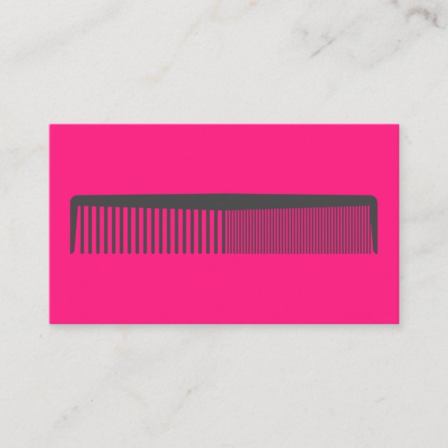 Comb | Hair Stylist | Shock rosa Visitkort (Framsida)