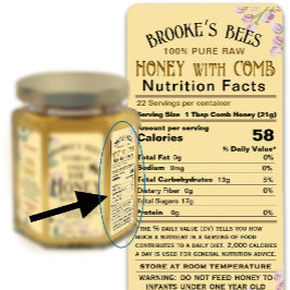 Comb Honung Nutrition Facts Infant Warning Hex Bur Adressetikett