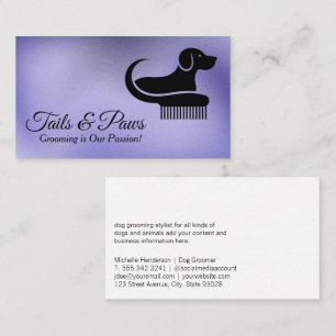 Comb Hund Grooming Logotyp Djurvård Visitkort