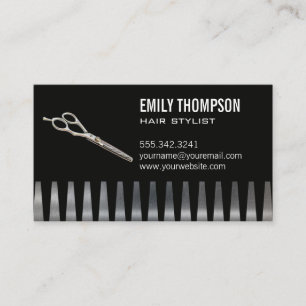 Comb Sax Hair Stylist Visitkort